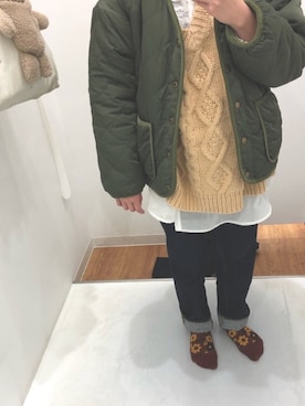 「ehka sopo（エヘカソポ）のアイテム（ナイロンジャケット）」を使った、kana☺︎💕さん（レディース・153cm）の冬コーディネート