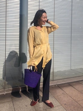 「SENSI STUDIO（センシスタジオ）のアイテム」を使った、伊藤　オデット エ オディール スタッフさん（レディース・164cm）の春コーディネート
