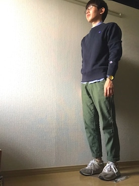 「CABANE de ZUCCa（カバンドズッカ）のアイテム（アナログ腕時計）」を使った、宮崎人さん（メンズ・168cm）の春コーディネート