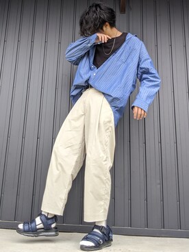 月使用「shiki tokyo（1 tuck wide pants / 1タックワイドパンツ）」的時尚穿搭