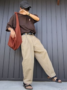 「EDWIN（エドウィン）のアイテム（サンダル）」を使った、月さん（メンズ・177cm）の夏コーディネート