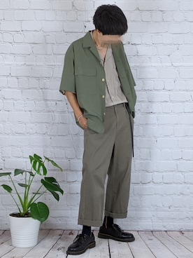 「シャツオンシャツ」｜「アイテム（その他）」を使った、月さん（メンズ・177cm）の夏コーディネート