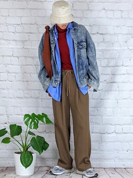 「kutir（クティール）のアイテム（デニムジャケット）」を使った、月さん（メンズ・177cm）の秋コーディネート