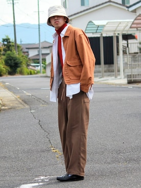 「ハロウィン」｜「アイテム（カバーオール）」を使った、月さん（メンズ・177cm）の秋コーディネート
