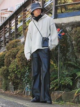 「LIWLE（リウル）のアイテム」を使った、月さん（メンズ・177cm）の冬コーディネート