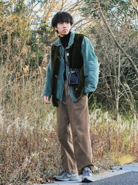 「LIWLE（リウル）のアイテム」を使った、月さん（メンズ・177cm）の冬コーディネート