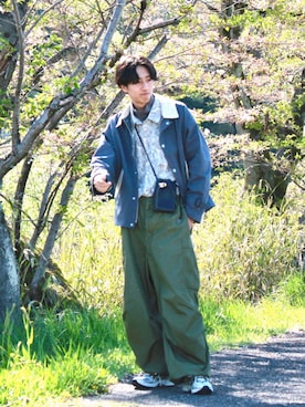 「LIWLE（リウル）のアイテム」を使った、月さん（メンズ・177cm）の春コーディネート