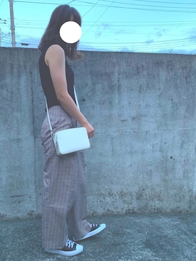「夏秋ミックス」｜「アイテム（タンクトップ）」を使った、Yuuさん（レディース・161cm）の夏コーディネート