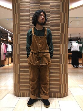 「MANASTASH（マナスタッシュ）のアイテム（オールインワン・サロペット）」を使った、Kato Taroさん（メンズ・164cm）の秋コーディネート
