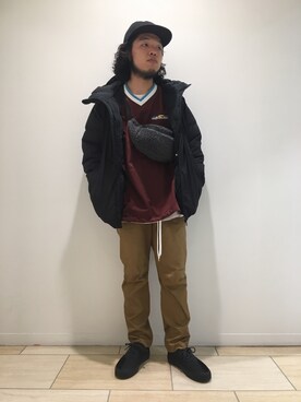 「MANASTASH（マナスタッシュ）のアイテム（キャップ）」を使った、Kato Taroさん（メンズ・164cm）の秋コーディネート