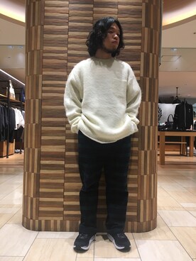 「MANASTASH（マナスタッシュ）のアイテム（ニット/セーター）」を使った、Kato Taroさん（メンズ・164cm）の秋コーディネート