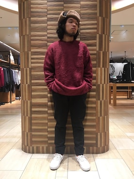 「MANASTASH（マナスタッシュ）のアイテム（ニット/セーター）」を使った、Kato Taroさん（メンズ・164cm）の秋コーディネート
