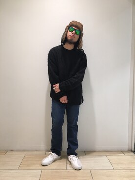 「MANASTASH（マナスタッシュ）のアイテム（ニット/セーター）」を使った、Kato Taroさん（メンズ・164cm）の秋コーディネート