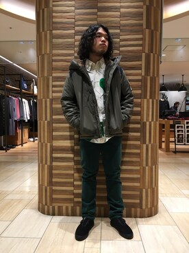 「BURLAP OUTFITTER」｜「アイテム（ナイロンジャケット）」を使った、Kato Taroさん（メンズ・164cm）の冬コーディネート