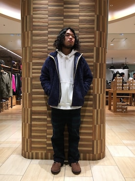 「MANASTASH（マナスタッシュ）のアイテム（ジャケット/アウター）」を使った、Kato Taroさん（メンズ・164cm）の冬コーディネート