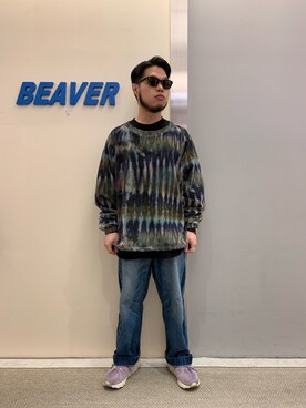 「BEAVER ORIGINAL（ビーバーオリジナル）のアイテム」を使った、Kato Taroさん（メンズ・164cm）の春コーディネート