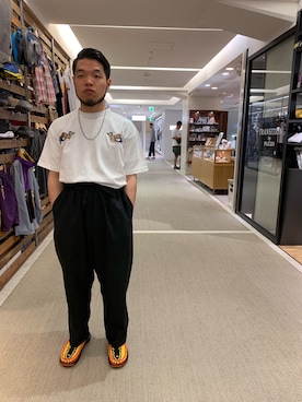 「AlexanderLeeChang（アレキサンダーリーチャン）のアイテム（Tシャツ/カットソー）」を使った、Kato Taroさん（メンズ・164cm）の夏コーディネート