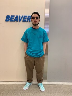 「COMMON EDUCATION（コモンエデュケーション）のアイテム」を使った、Kato Taroさん（メンズ・164cm）の夏コーディネート