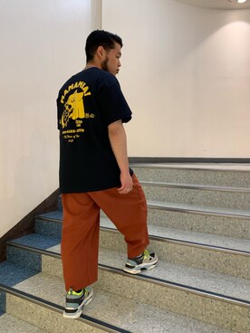 「AlexanderLeeChang（アレキサンダーリーチャン）のアイテム（Tシャツ/カットソー）」を使った、Kato Taroさん（メンズ・165cm）の夏コーディネート