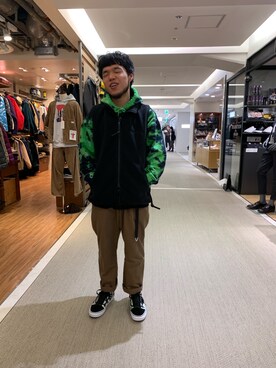 「MANASTASH（マナスタッシュ）のアイテム（ベスト）」を使った、Kato Taroさん（メンズ・164cm）の秋コーディネート