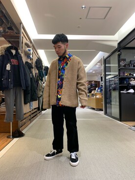 「MANASTASH（マナスタッシュ）のアイテム（カーディガン/ボレロ）」を使った、Kato Taroさん（メンズ・164cm）の秋コーディネート