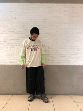 「BEAVER ORIGINAL（ビーバーオリジナル）のアイテム」を使った、Kato Taroさん（メンズ・164cm）の春コーディネート