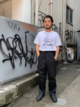 「meanswhile（ミーンズワイル）のアイテム（パンツ）」を使った、Kato Taroさん（メンズ・164cm）の秋コーディネート