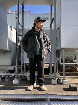 「MANASTASH（マナスタッシュ）のアイテム（スウェット）」を使った、Kato Taroさん（メンズ・164cm）の冬コーディネート