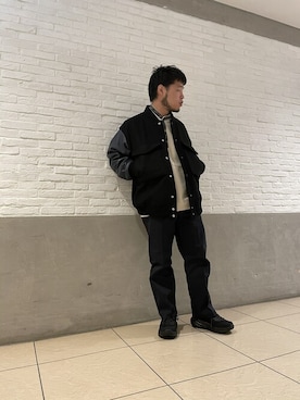 「MANASTASH（マナスタッシュ）のアイテム（スウェット）」を使った、Kato Taroさん（メンズ・164cm）の冬コーディネート