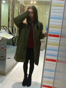 「ショーパン」｜「アイテム（ミリタリージャケット）」を使った、yayoさん（レディース・153cm）の冬コーディネート