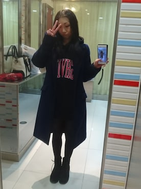「ショーパン」｜「アイテム（チェスターコート）」を使った、yayoさん（レディース・153cm）の冬コーディネート