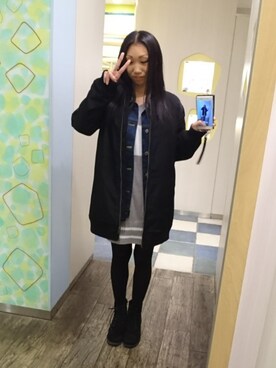 「CECIL McBEE（セシルマクビー）のアイテム（ブルゾン）」を使った、yayoさん（レディース・153cm）の冬コーディネート