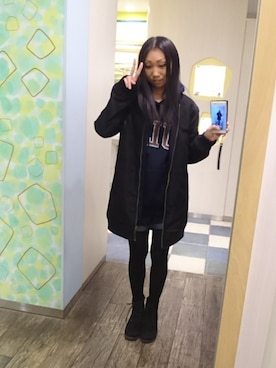 「CECIL McBEE（セシルマクビー）のアイテム（ブルゾン）」を使った、yayoさん（レディース・153cm）の冬コーディネート