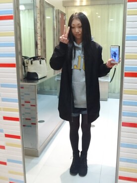 「CECIL McBEE（セシルマクビー）のアイテム（ブルゾン）」を使った、yayoさん（レディース・153cm）の春コーディネート