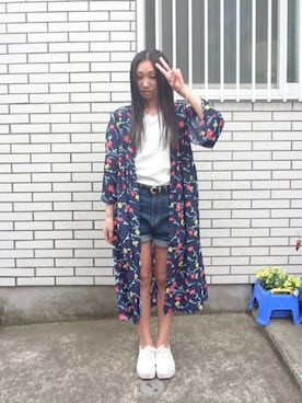「シャツディガン」｜yayoさん（レディース・153cm）の春コーディネート