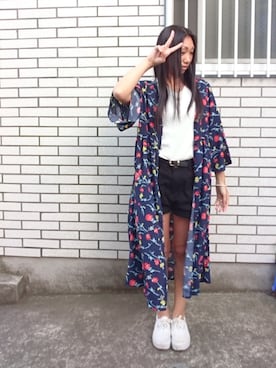「シャツディガン」｜yayoさん（レディース・153cm）の夏コーディネート