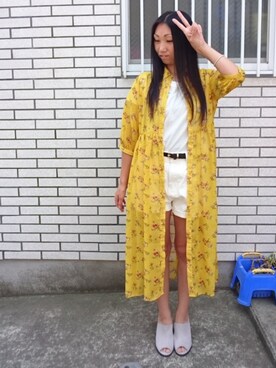 「シャツディガン」｜yayoさん（レディース・153cm）の夏コーディネート