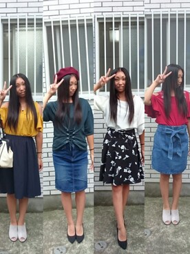 「サッシュベルト」｜「アイテム（その他）」を使った、yayoさん（レディース・153cm）の秋コーディネート