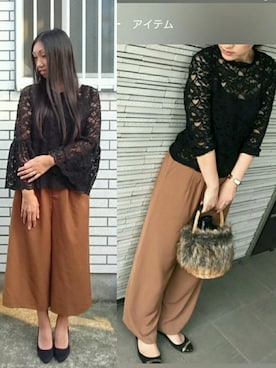 「BRAUN（ブラウン）のアイテム」を使った、yayoさん（レディース・153cm）の秋コーディネート
