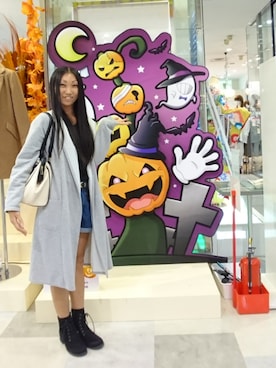 「リブ　」｜「アイテム（その他アウター）」を使った、yayoさん（レディース・153cm）の秋コーディネート