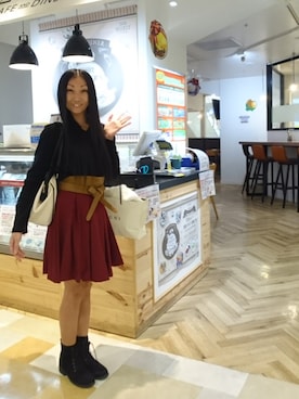 「サッシュベルト」｜「アイテム（その他）」を使った、yayoさん（レディース・153cm）の秋コーディネート