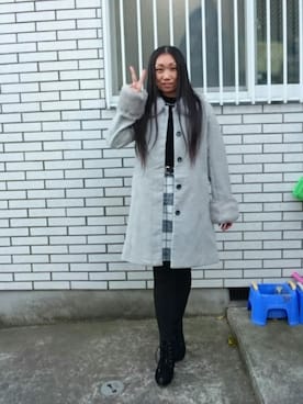 「Aラインコート」｜「アイテム（その他）」を使った、yayoさん（レディース・153cm）の冬コーディネート