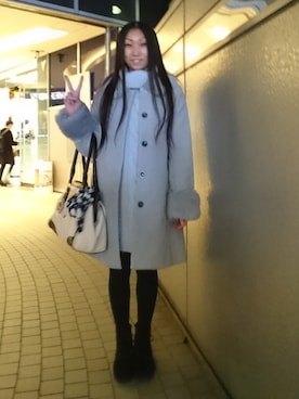 「バレンタインデートスタイル」｜「アイテム（ジャケット/アウター）」を使った、yayoさん（レディース・153cm）の冬コーディネート