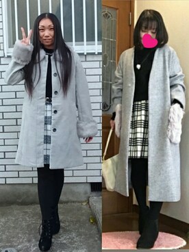 「バレンタインデートスタイル」｜「アイテム（ジャケット/アウター）」を使った、yayoさん（レディース・153cm）の冬コーディネート