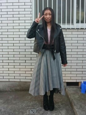 「サッシュベルト」｜「アイテム（その他）」を使った、yayoさん（レディース・153cm）の春コーディネート