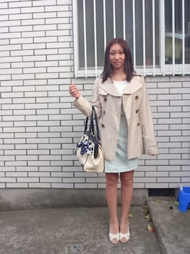 「CECIL McBEE（セシルマクビー）のアイテム（トレンチコート）」を使った、yayoさん（レディース・153cm）の春コーディネート