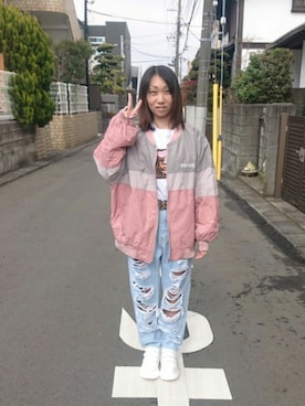 「アイテム（MA-1）」を使った、yayoさん（レディース・153cm）の春コーディネート