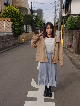 「ドレスシューズ」｜「アイテム（マウンテンパーカー）」を使った、yayoさん（レディース・153cm）の春コーディネート