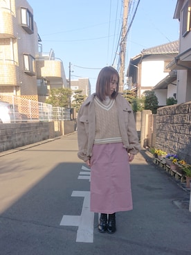 「レーススウェット」｜yayoさん（レディース・153cm）の春コーディネート