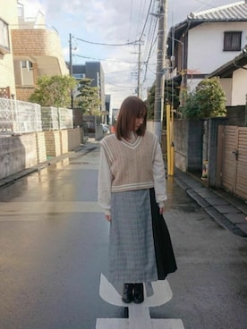「レーススウェット」｜yayoさん（レディース・153cm）の春コーディネート